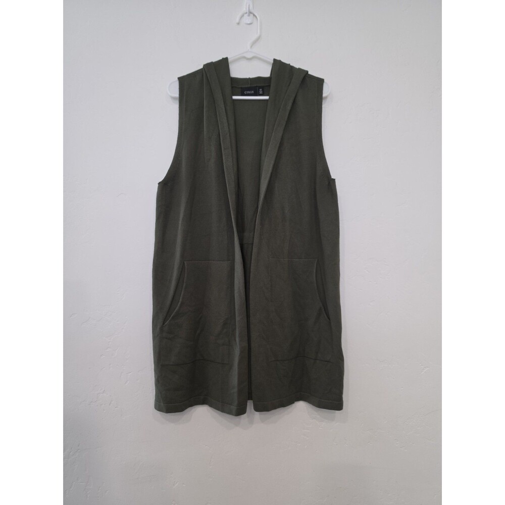 Cyrus Women’s Open Front Vest Cardigan Green Size 1X